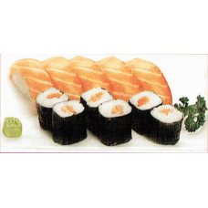 JM2. (SS) 5 Sushi Saumon & 6 Maki Saumon
