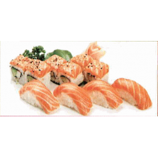 JM2A. (SS) 4 Sushi Saumon & 6 Las Vegas Roll Saumon et Avocat